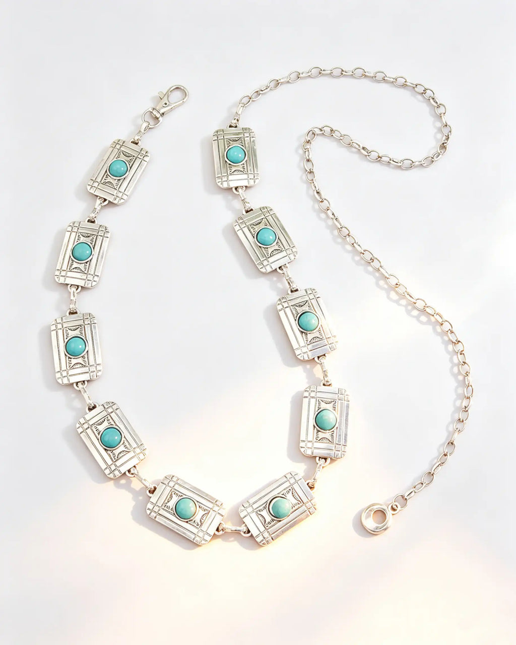Wholesale Silver Turquoise Western Waist Chain Festival Boho Jewelry SP108