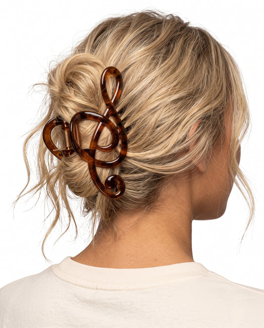Wholesale Translucent Brown Music Note Hair Claw Daily Retro Gift SP084