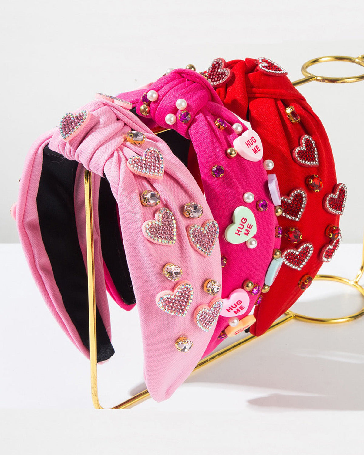 Wholesale Pink Love Heart Pearl Knot Hairband Headband Adult Hair Accessories SP013
