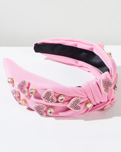 Wholesale Pink Love Heart Pearl Knot Hairband Headband Adult Hair Accessories SP013