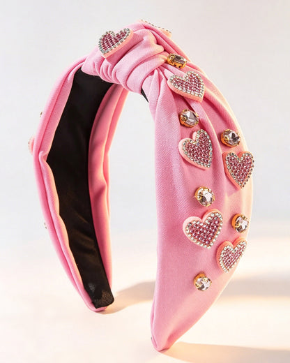 Wholesale Pink Love Heart Pearl Knot Hairband Headband Adult Hair Accessories SP013