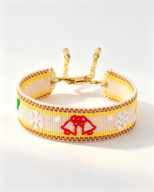 Wholesale White Bell Woven Embroidery Bracelet Christmas Party Gift SP208