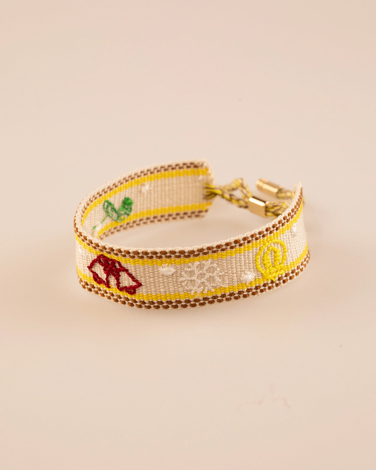 White Bell Woven Embroidery Bracelet Christmas Party Gift SP208