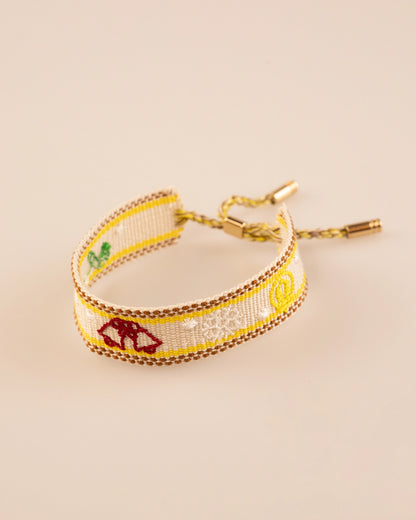 White Bell Woven Embroidery Bracelet Christmas Party Gift SP208