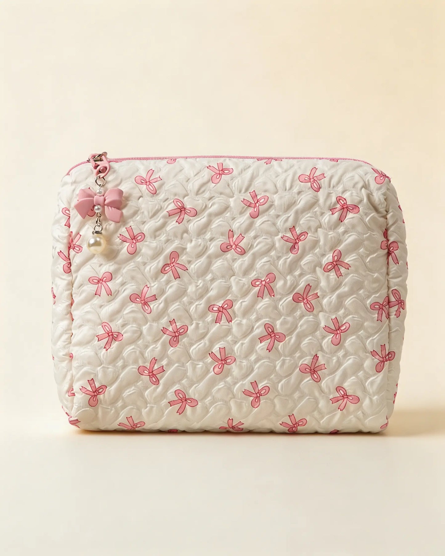 Wholesale White Bow Quilted Bag Daily Coquette Pouch SP270