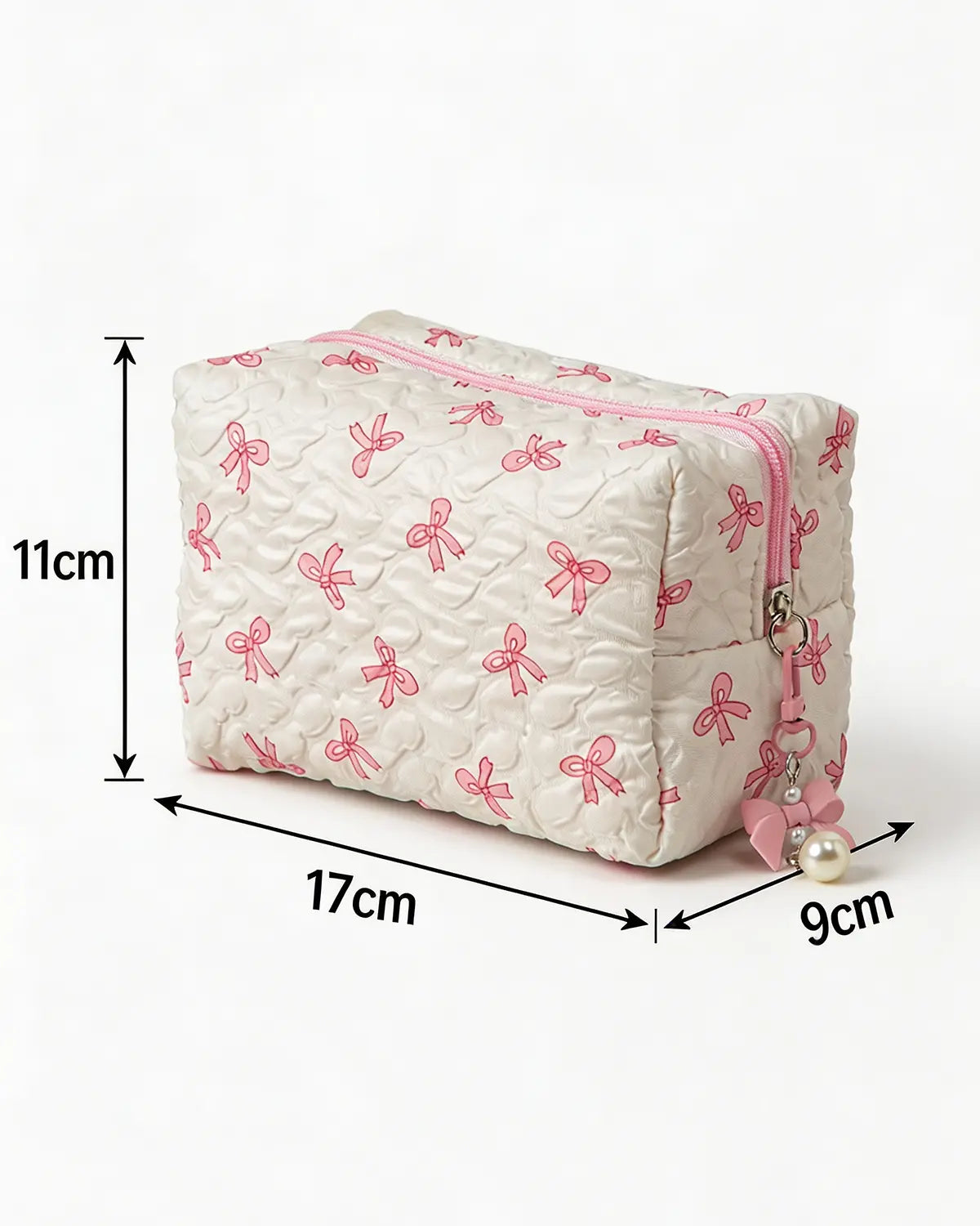 Wholesale White Bow Quilted Bag Daily Coquette Pouch SP270