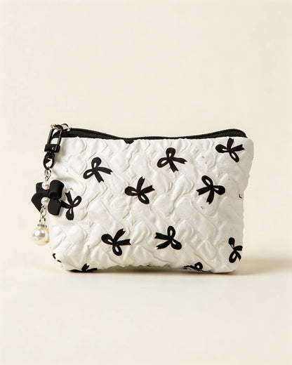 Wholesale White Bow Quilted Bag Travel Coquette Set SP268