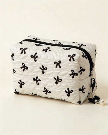 Wholesale White Bow Quilted Bag Travel Coquette Set SP268