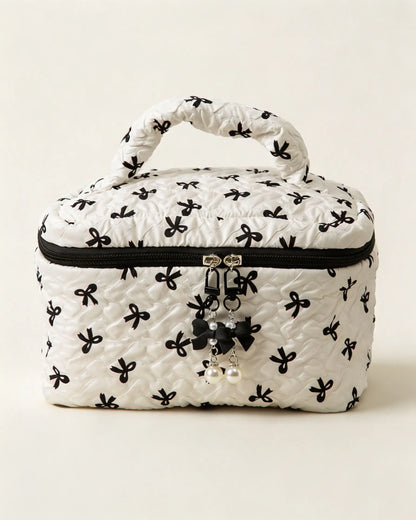 Wholesale White Bow Quilted Bag Travel Coquette Set SP268