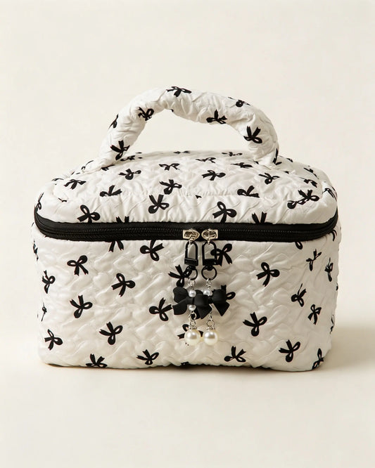 Wholesale White Bow Quilted Bag Travel Coquette Set SP268