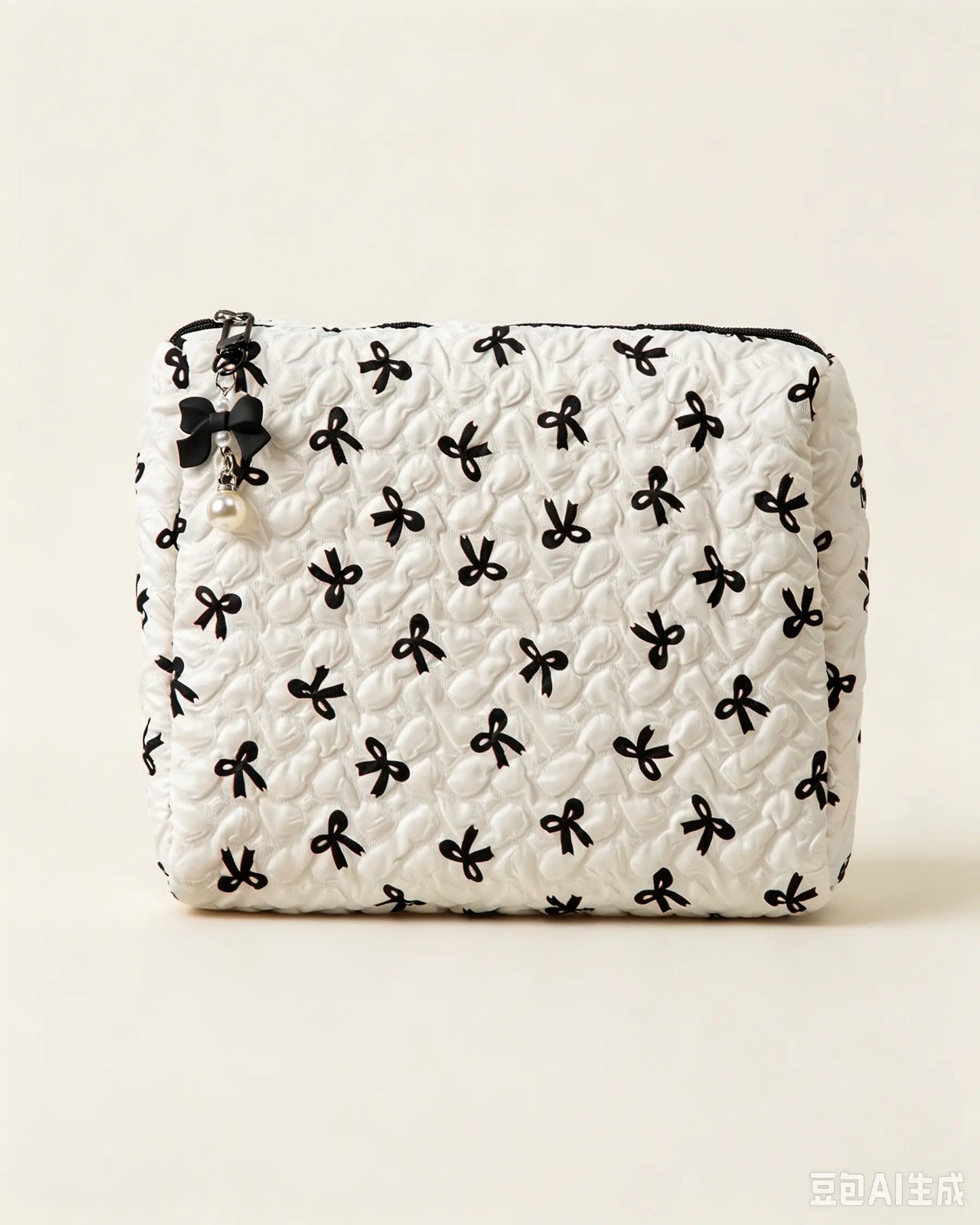 Wholesale White Bow Quilted Bag Travel Coquette Set SP268