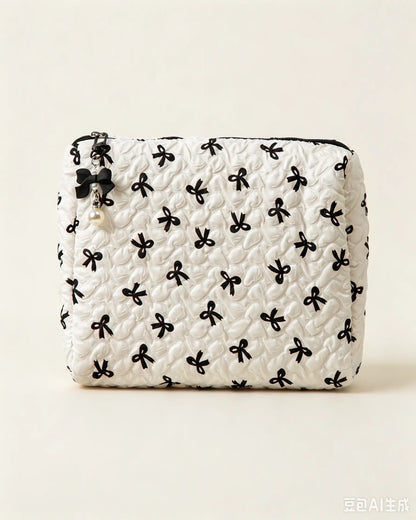 Wholesale White Bow Quilted Bag Travel Coquette Set SP268