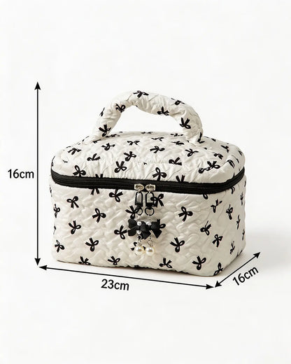 Wholesale White Bow Quilted Bag Travel Coquette Set SP268