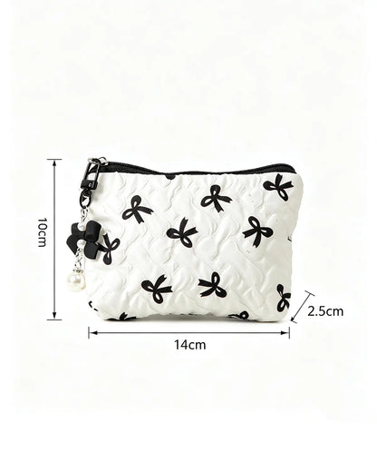 Wholesale White Bow Quilted Bag Travel Coquette Set SP268