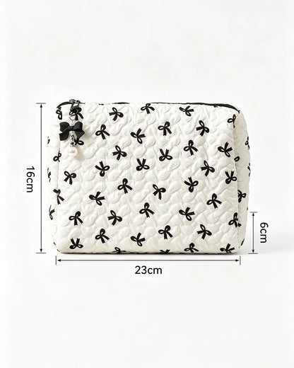 Wholesale White Bow Quilted Bag Travel Coquette Set SP268