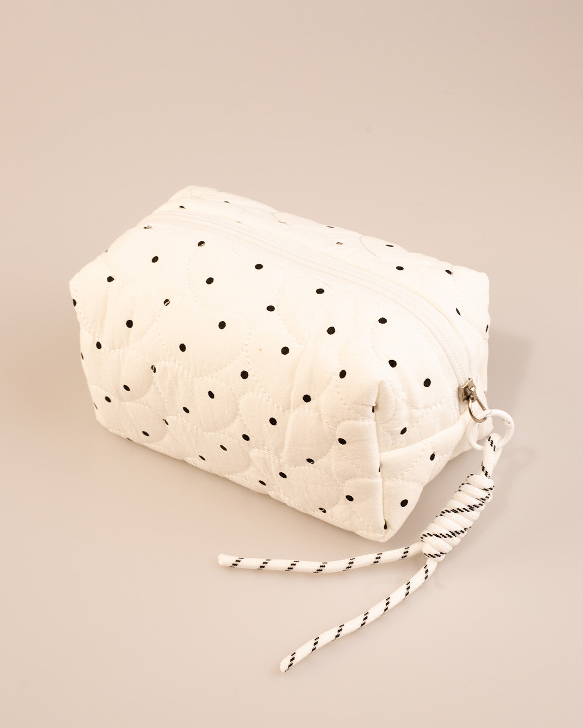 Wholesale White Polka Dot Cosmetic Bag Travel Set SP249