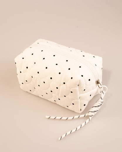 Wholesale White Polka Dot Cosmetic Bag Travel Set SP249