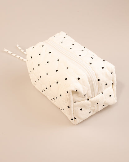 Wholesale White Polka Dot Cosmetic Bag Travel Set SP249