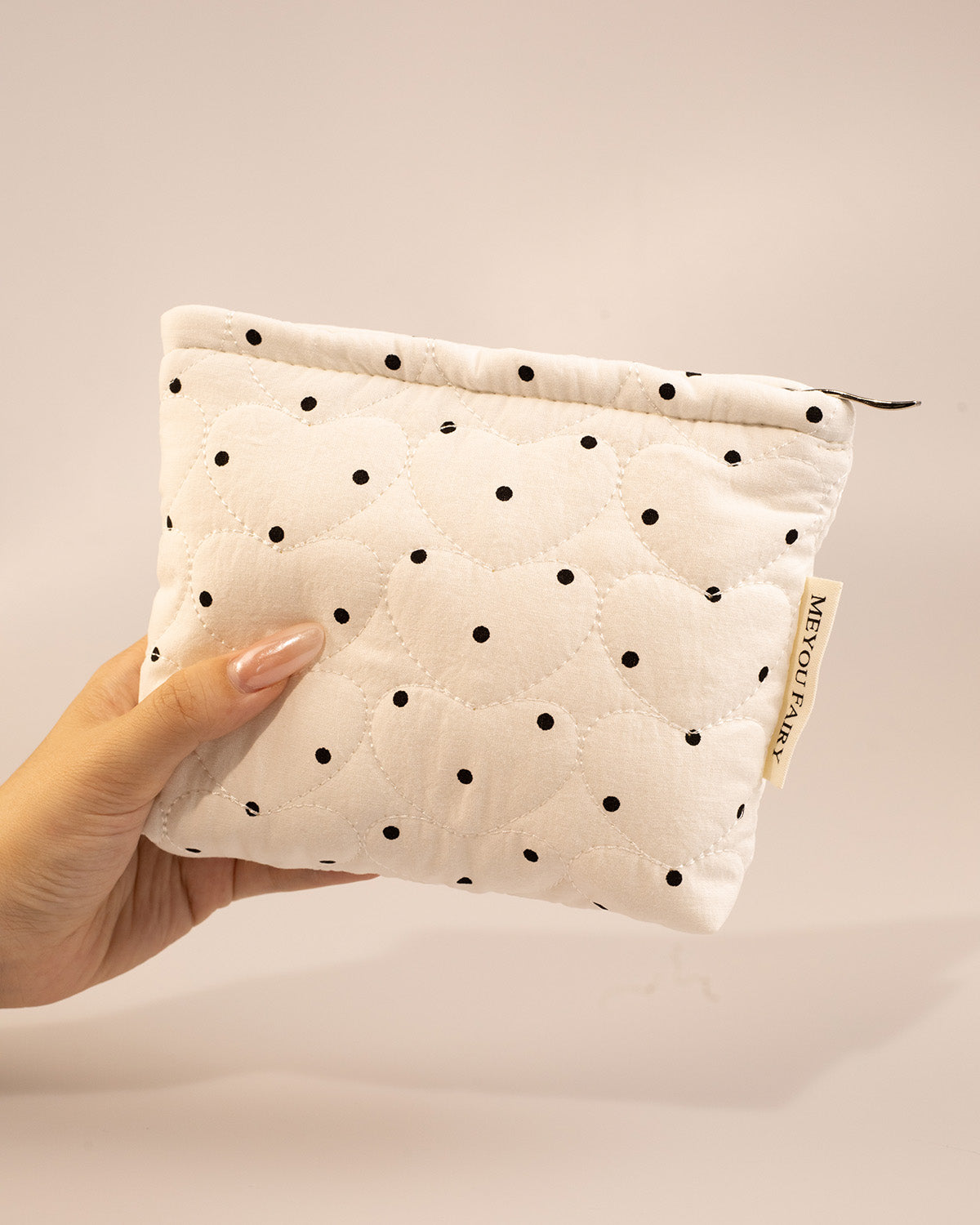 Wholesale White Polka Dot Cosmetic Bag Travel Set SP249