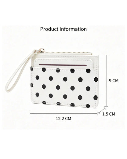 White Polka Dot Wallet Casual Coin Purse SP234