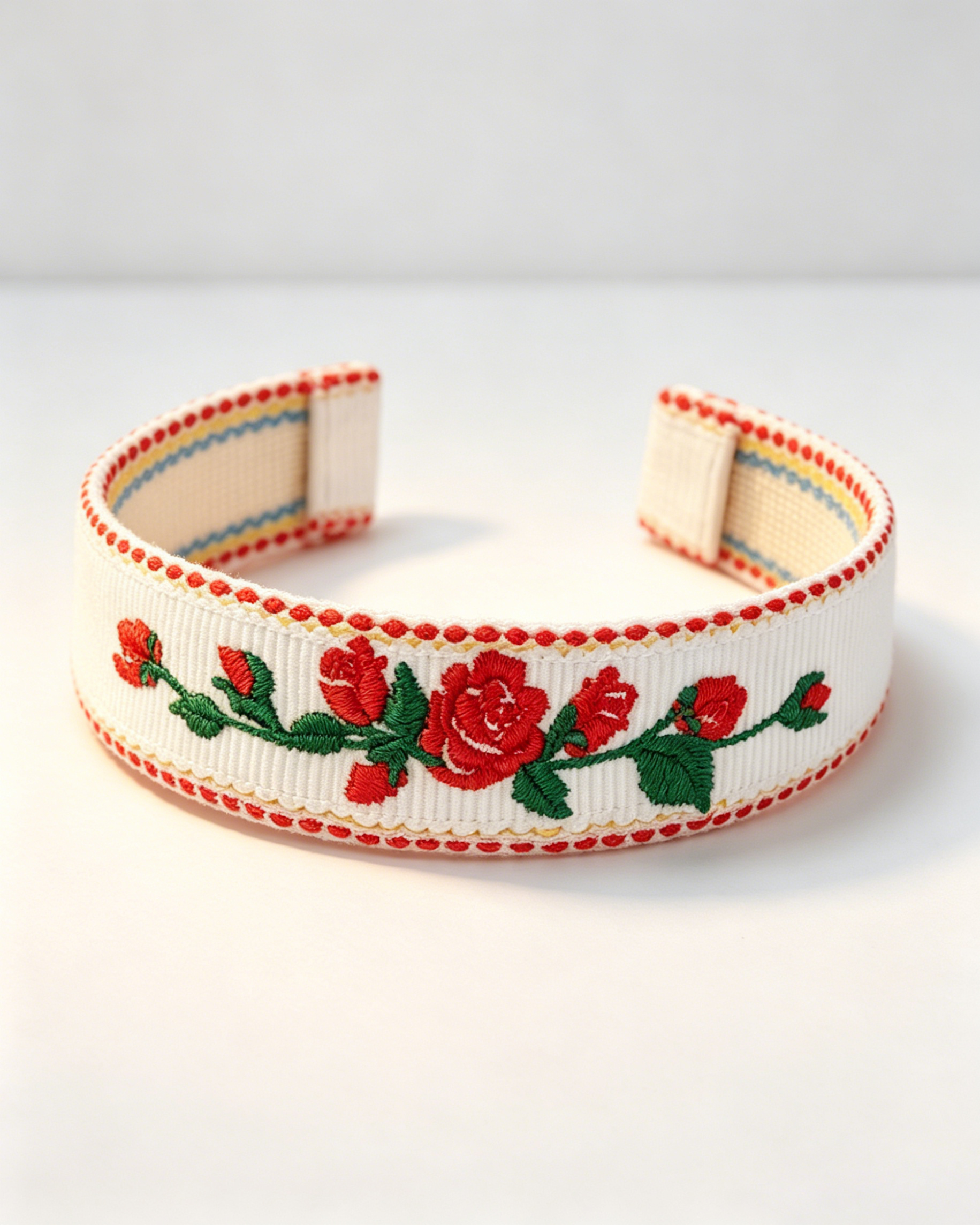 Wholesale White Rose Embroidered Wristlet Daily Gift SP196