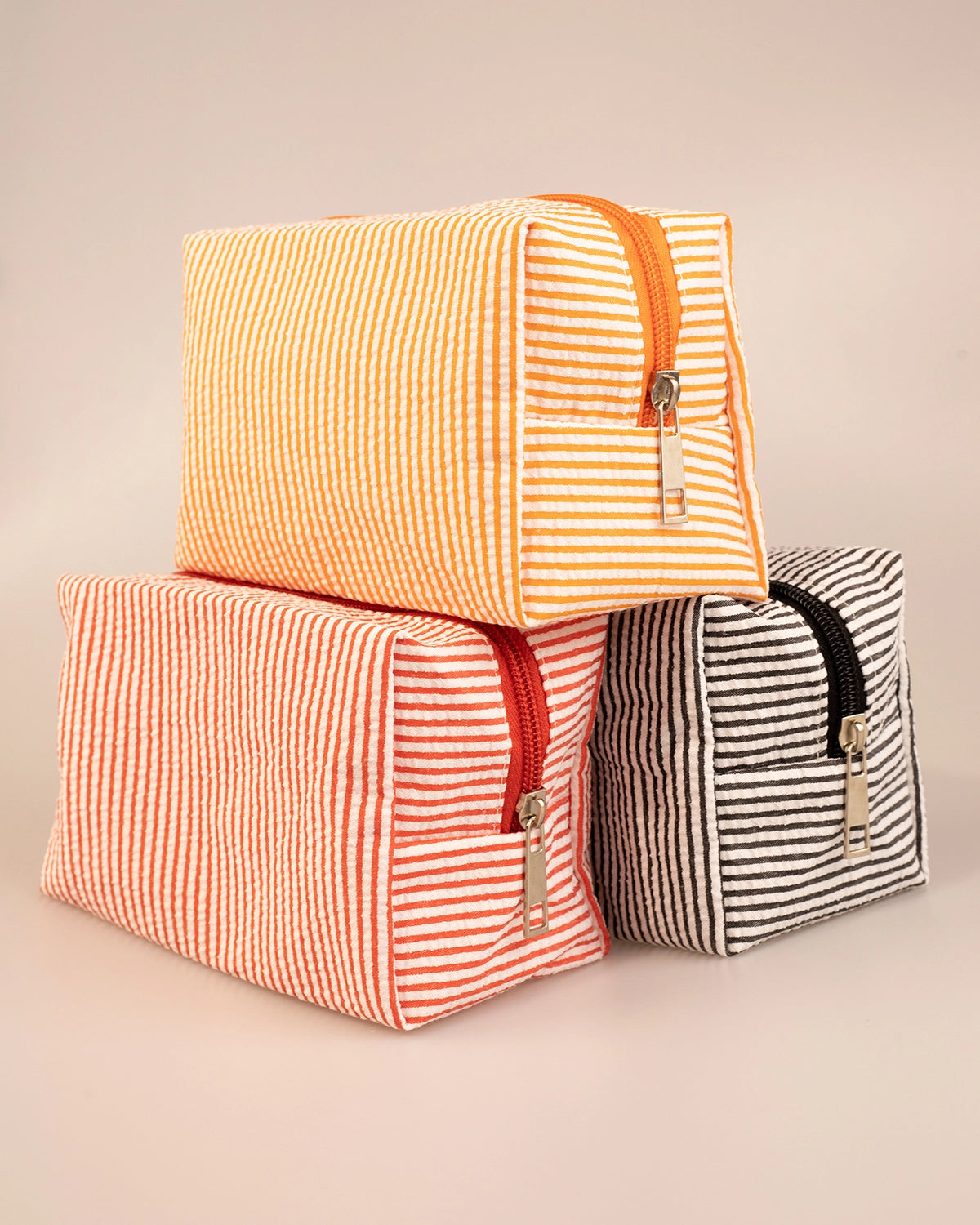 Yellow Striped Cosmetic Bag Travel Organizer SP260