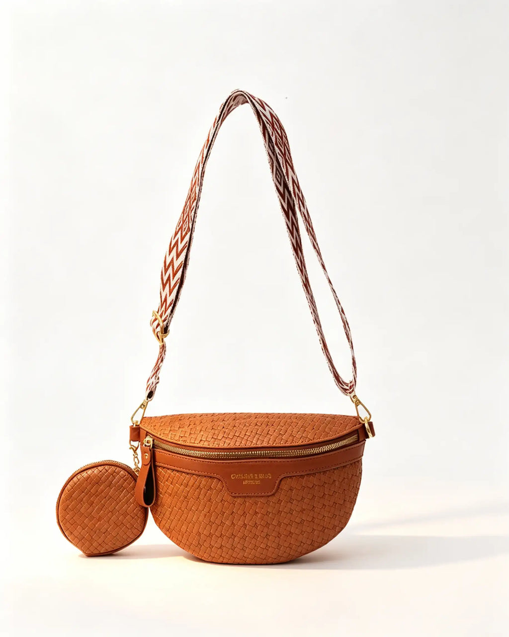 Wholesale Brown Woven 2Pcs Crossbody Bag SP118