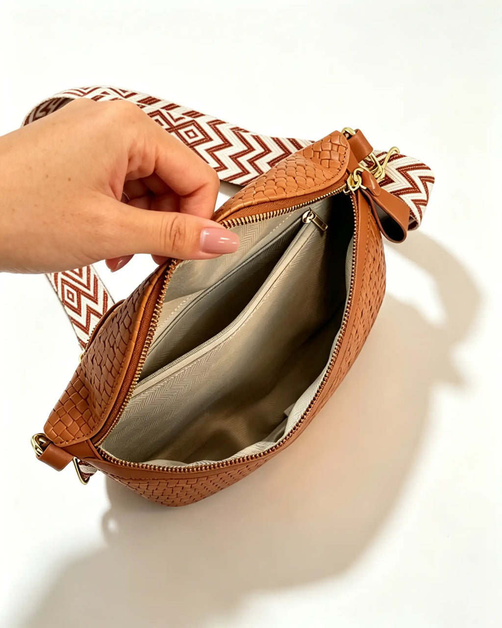 Wholesale Brown Woven 2Pcs Crossbody Bag SP118