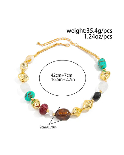 Colorful Irregular Beaded Necklace SP117