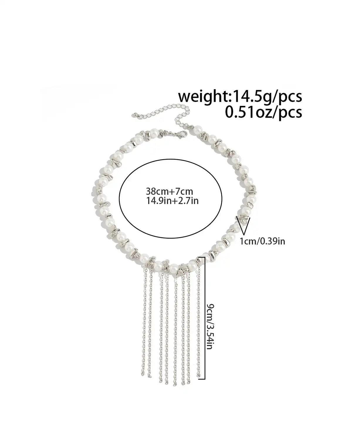 Wholesale Silver Pearl Tassel Necklace SP110