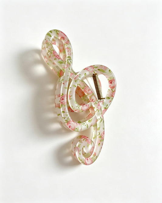 Floral Music Note Hair Claw Spring Cottagecore Gift SP089