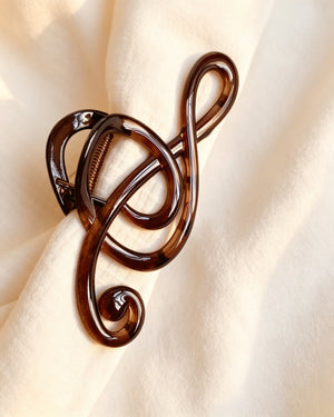 Wholesale Translucent Brown Music Note Hair Claw Daily Retro Gift SP084