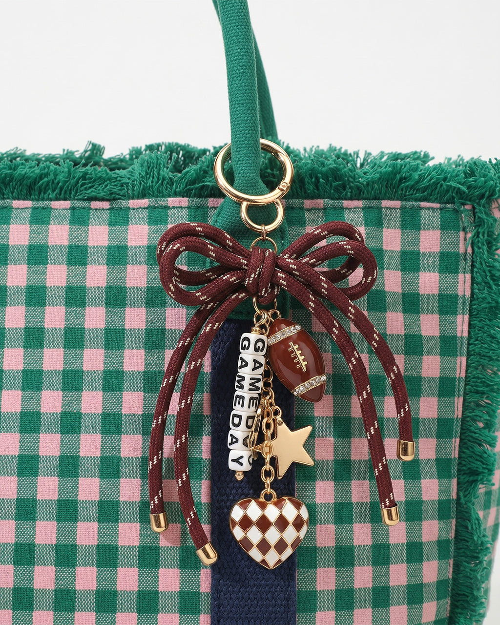 Wholesale Maroon Gameday Bag Charm SP030