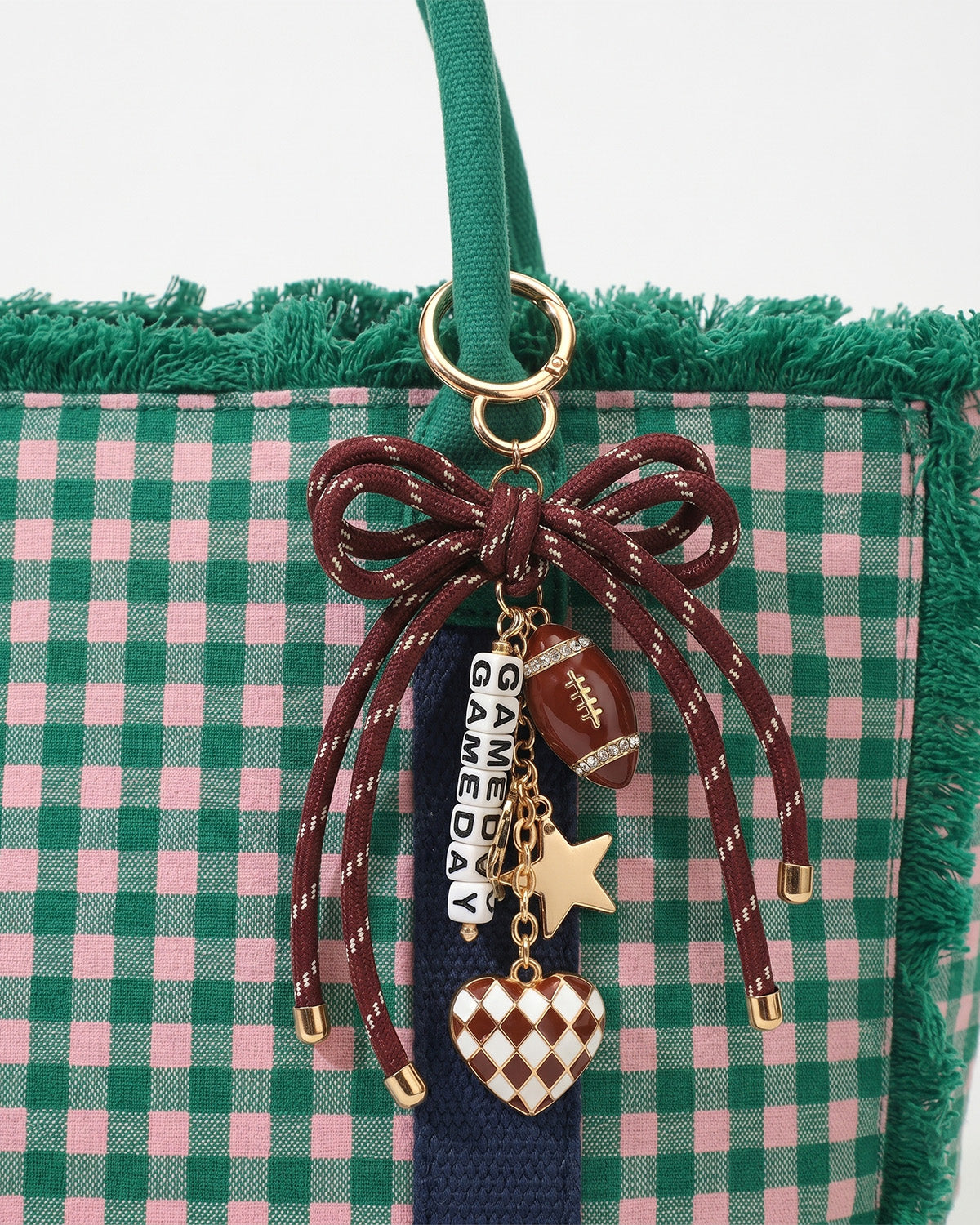 Wholesale Maroon Gameday Bag Charm SP030