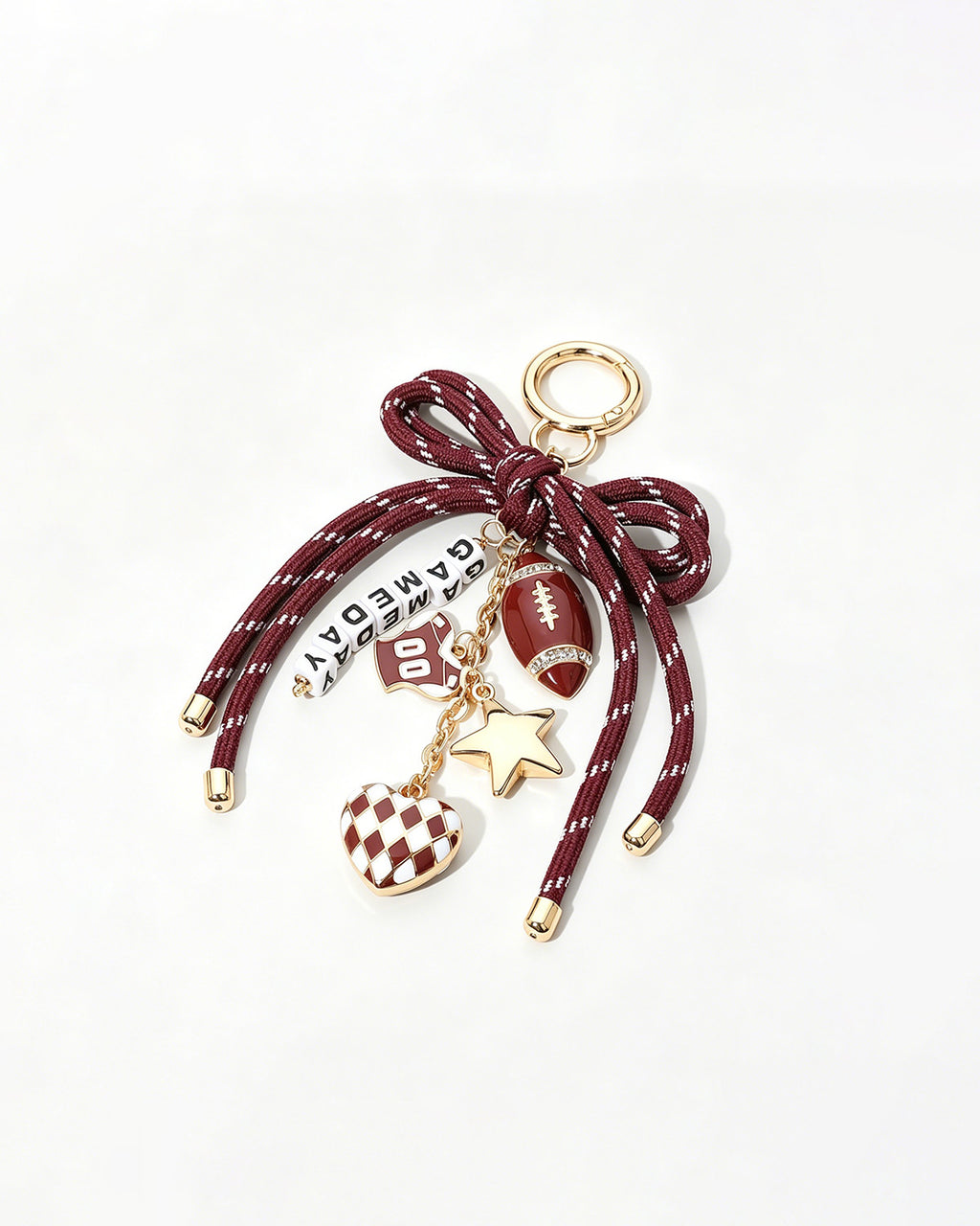 Wholesale Maroon Gameday Bag Charm SP030