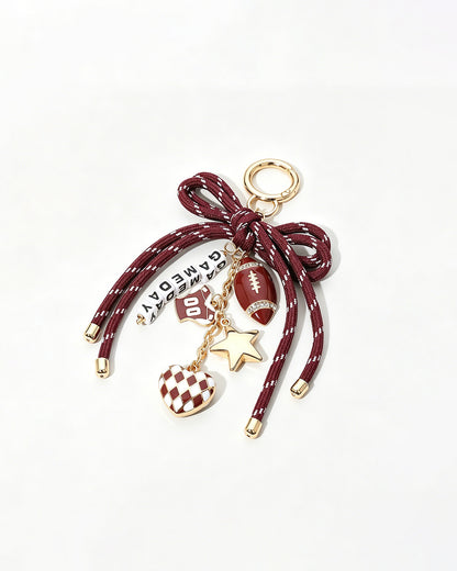 Wholesale Maroon Gameday Bag Charm SP030