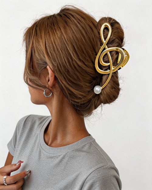 Bulk Gold Metal Pearl Hair Claw Clip Party Elegant Accessory SP079