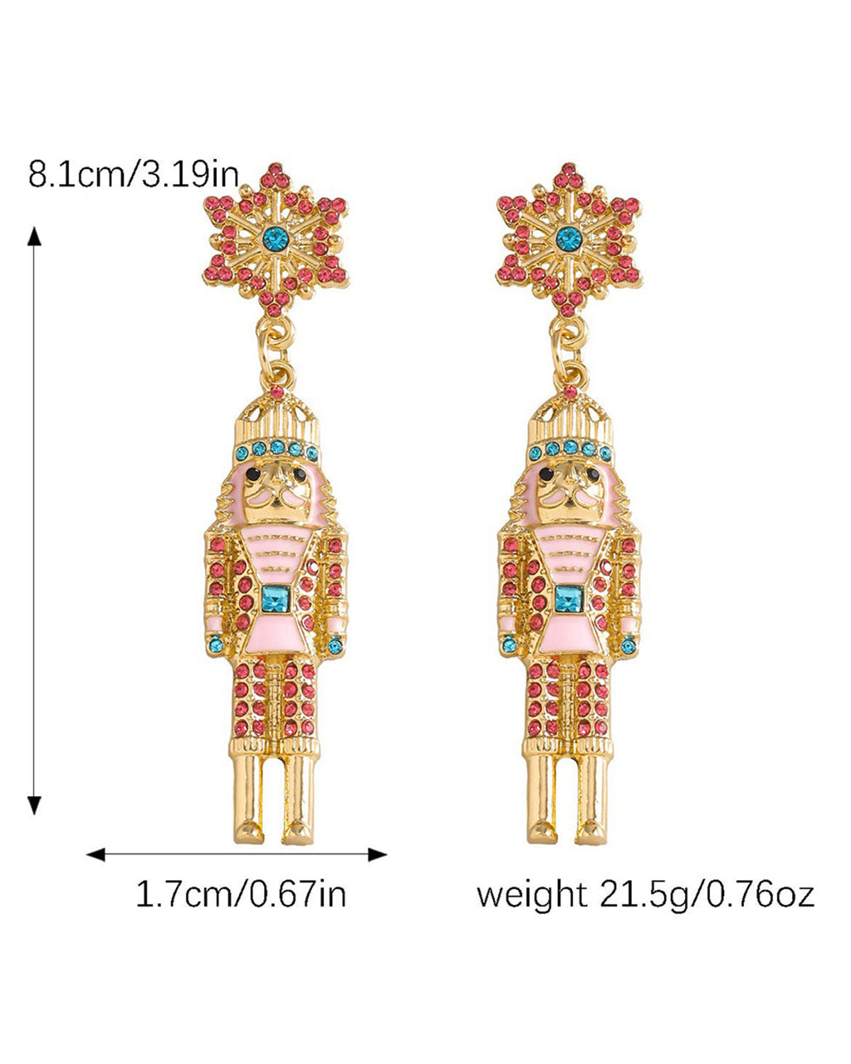 Wholesale Rhinestone Nutcracker Christmas EarringsWholesale Rhinestone Earrings SP016