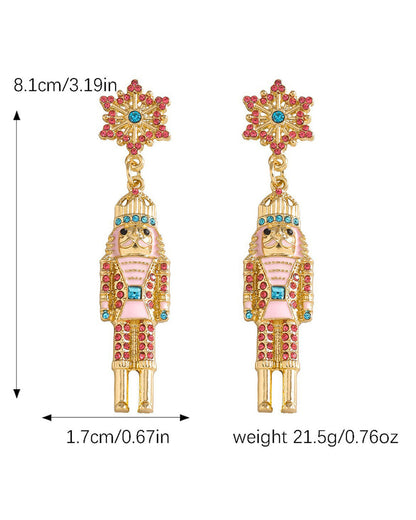 Wholesale Rhinestone Nutcracker Christmas EarringsWholesale Rhinestone Earrings SP016