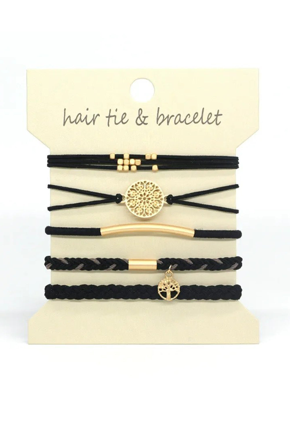 Wholesale 5PCS Hair Ties Bracelet for Women 5 Styles Soft Braided Boho Hair Bands Elastic No Damage Hair Ties for Girls thick Thin Long Curly Hair Accessories SP004