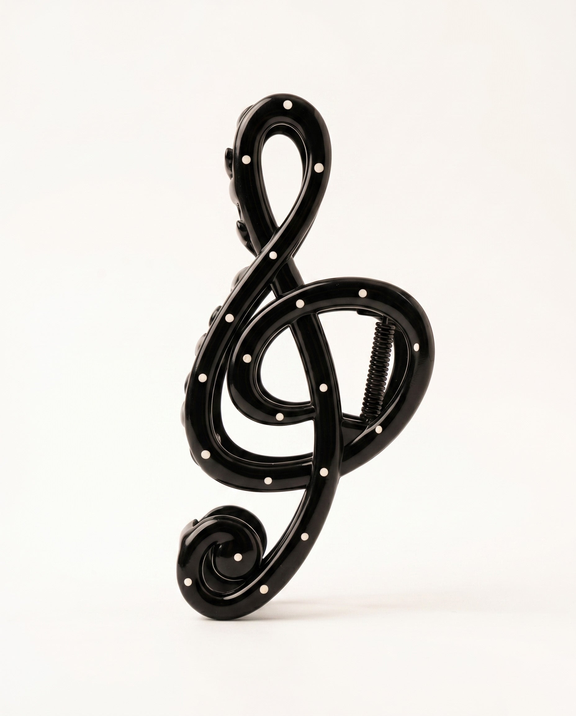 Wholesale Black Polka Dot Treble Clef Hair Claw Daily Chic SP083