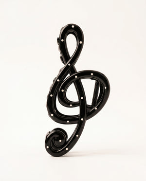 Wholesale Black Polka Dot Treble Clef Hair Claw Daily Chic SP083