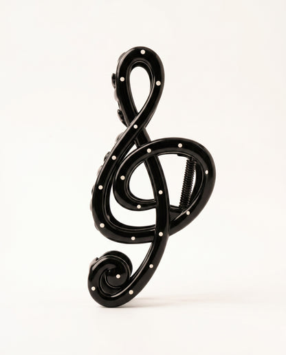 Wholesale Black Polka Dot Treble Clef Hair Claw Daily Chic SP083