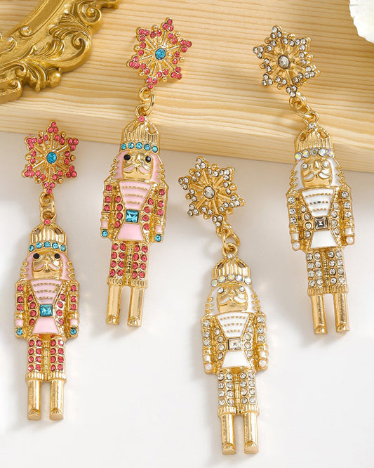 Wholesale Rhinestone Nutcracker Christmas EarringsWholesale Rhinestone Earrings SP016
