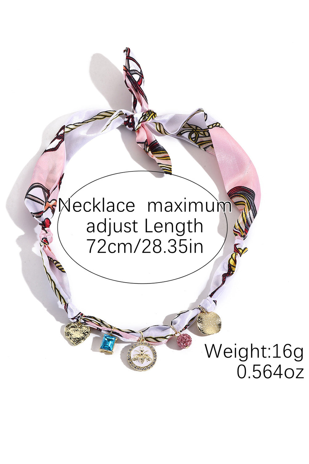Wholesale Flower dopamine color bow silk scarf necklace SP007