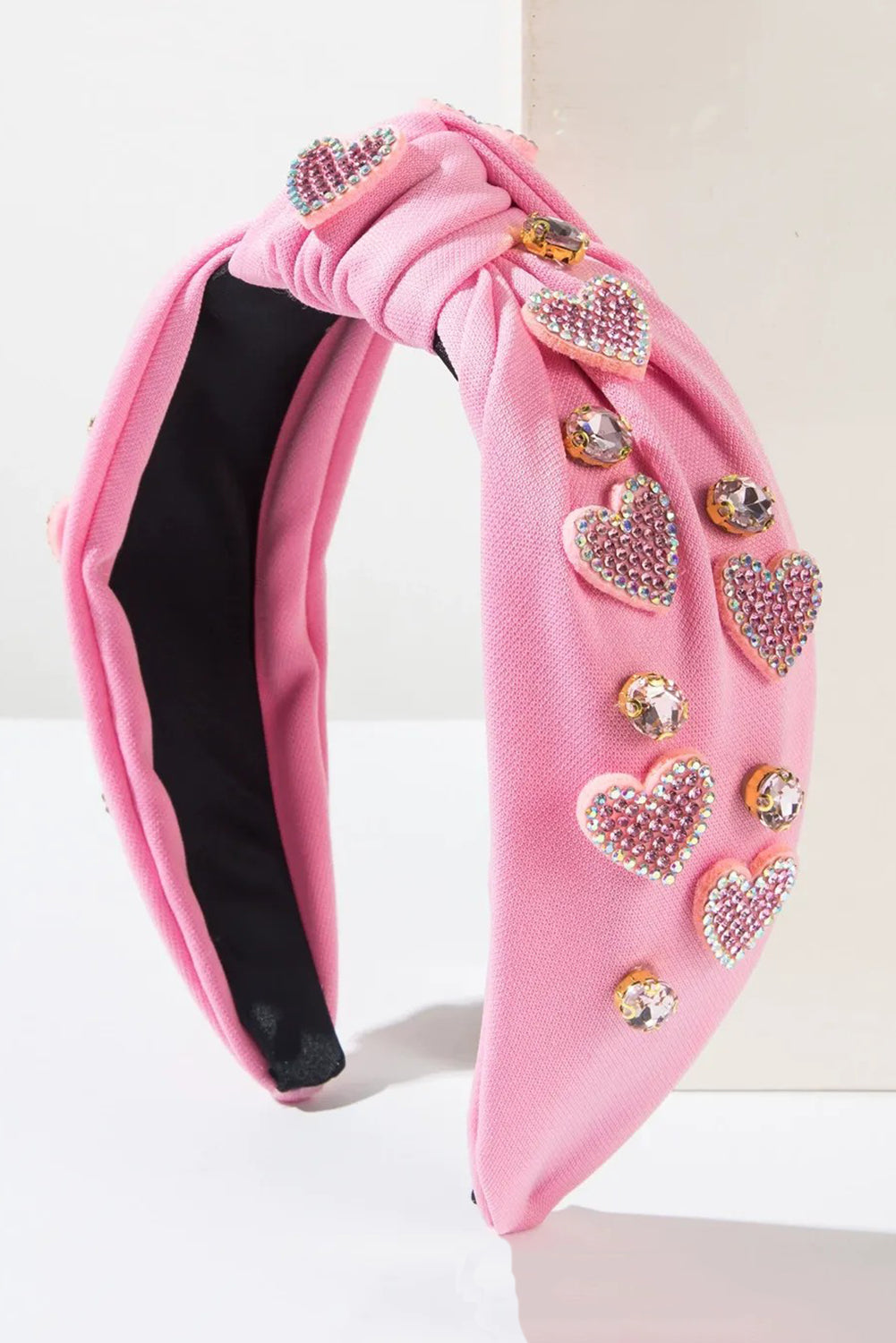 Wholesale Valentine's Day Pink Love Heart Pearl Knot Hairband Headband Adult Hair Accessories Hair Jewley