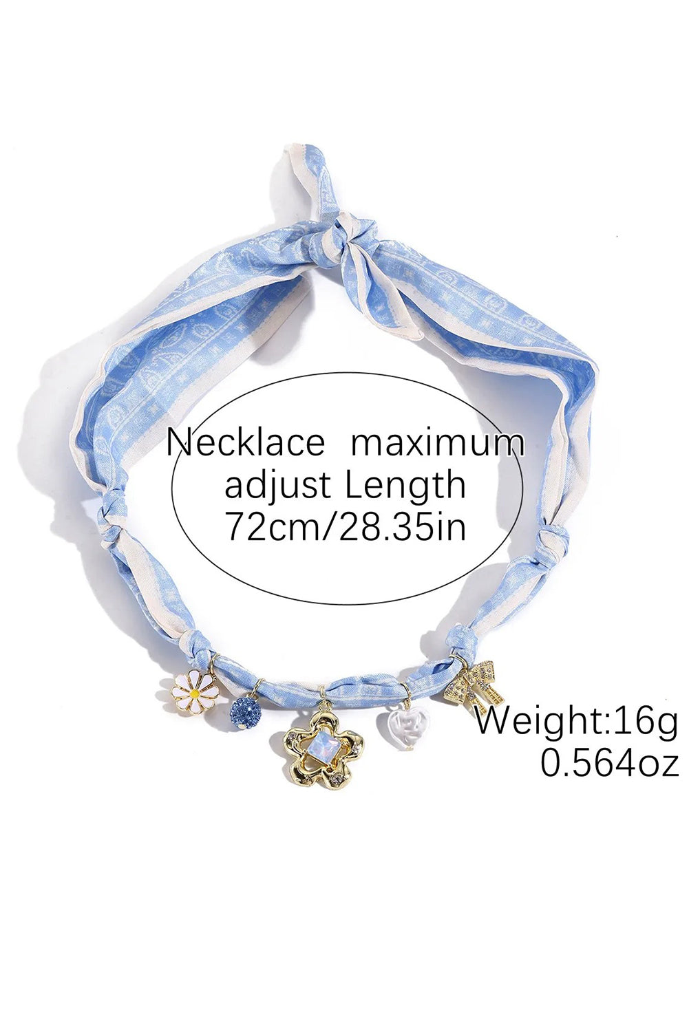 Wholesale Flower dopamine color bow silk scarf necklace SP007