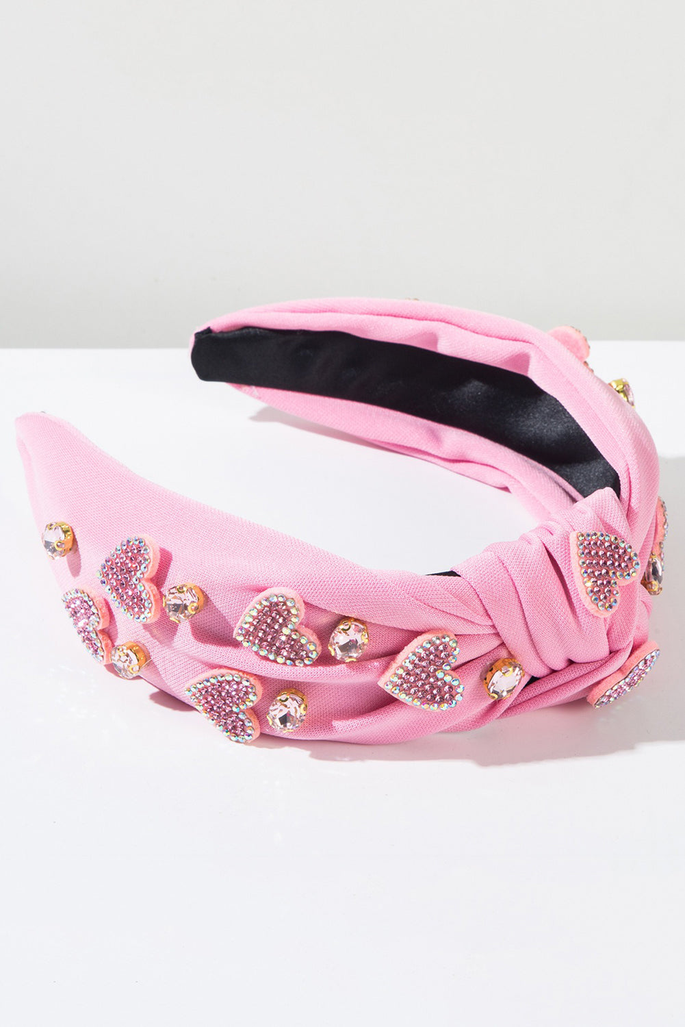 Wholesale Valentine's Day Pink Love Heart Pearl Knot Hairband Headband Adult Hair Accessories Hair Jewley