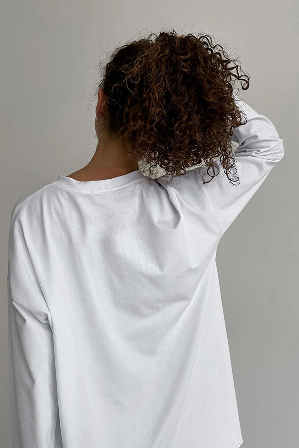 Wholesale Women's Texture Blouse T Shirt Plain Fashion Modern Long Sleeve Crew Neck Regular Tops Daily Black White Brown WL002