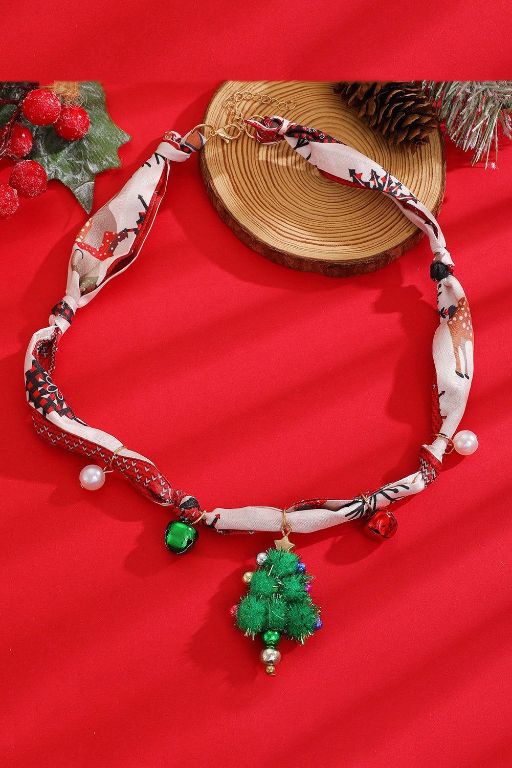 Wholesale Christmas Christmas Tree, Santa Claus, Silk Scarf Necklace SP005